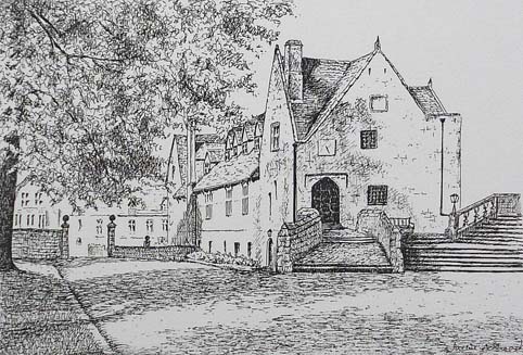 Old Priory Repton - image 7.5 x 5 inches on thin white card 11.75 x 8.25 inches (A4 size)